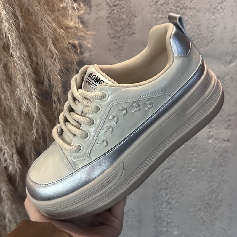 AIYUQI 2026 New Women's sneakers Shoes Flat Casual Women Skateboard Shoes Lace-Up Leopard Print female Dexterity Shoes