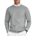 New Mens Crew Neck Sweaters Long Sleeve Lightweight Knit Dress Pullover Sweaters Solid Color Oversize Streetwear Man