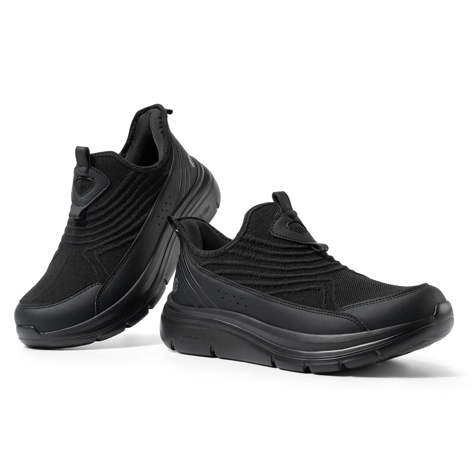 Fitville Wide Men'S Slip-On Running Shoes Lightweight Breathable Outdoor Casual Sports Walking Shoes Sneakers For Swollen Feet