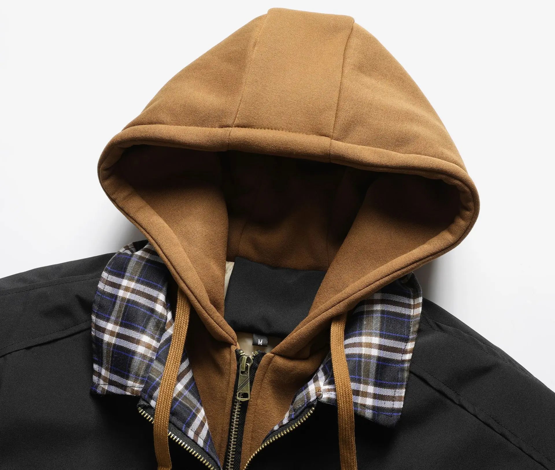 Spring Autumn Winter New Fashion Men’s Casual Trendy Color-coded Loose Fake 2 Piece Set Jacket Male Hooded Coats Clothes Tops