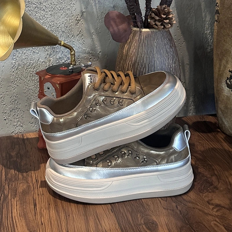 AIYUQI 2026 New Women's sneakers Shoes Flat Casual Women Skateboard Shoes Lace-Up Leopard Print female Dexterity Shoes