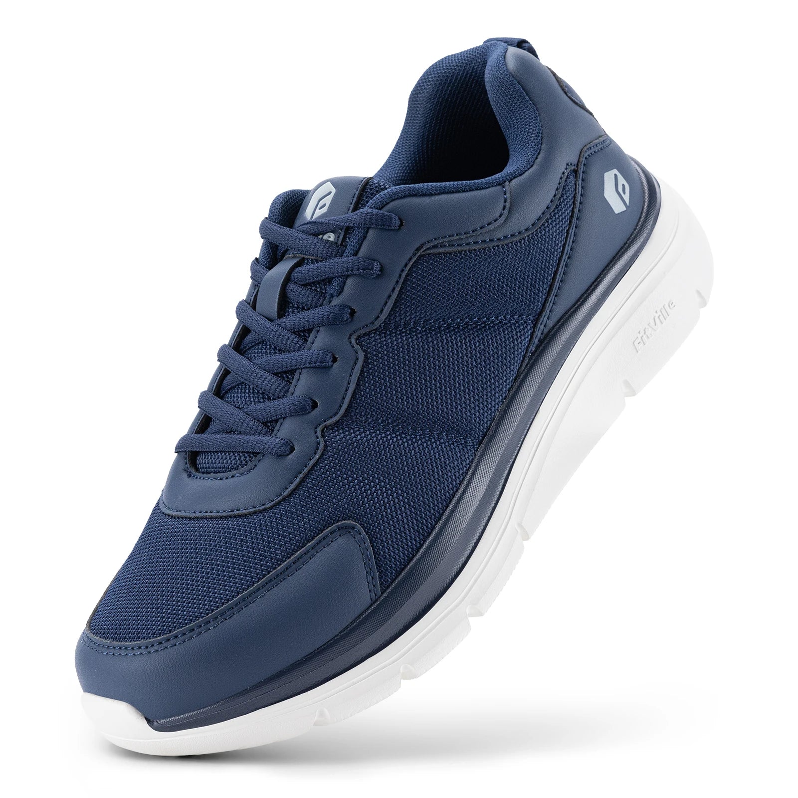 FitVille Men's Walking Shoes Wide Width Max Cushioning Lightweight Sneakers Casual Shoes for Plantar Fasciitis Pain Relief