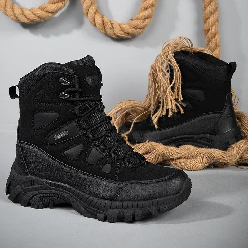 Men Tactical Boots Lace Up Military Army Boot Unisex Work Hiking Shoe Desert Waterproof Brand Climbing Shoe Male Ankle Size Plus