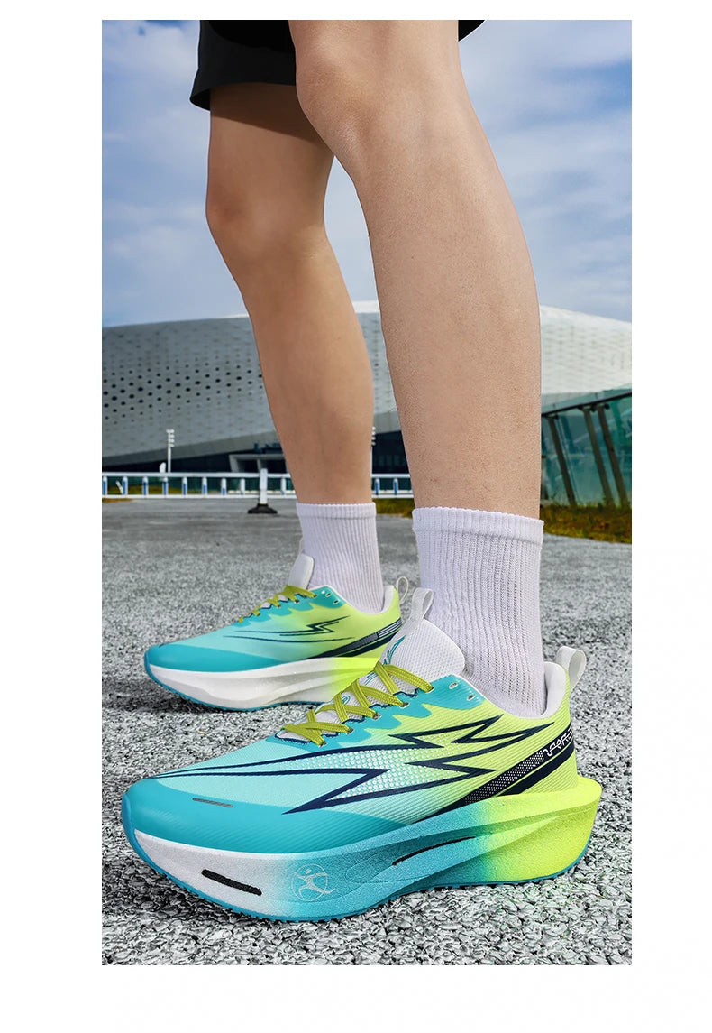 Running Shoes Marathon Carbon Board Air Cushion Men Sports Breathable Lightweight Women's Comfortable Athletic Nonskid Sneakers