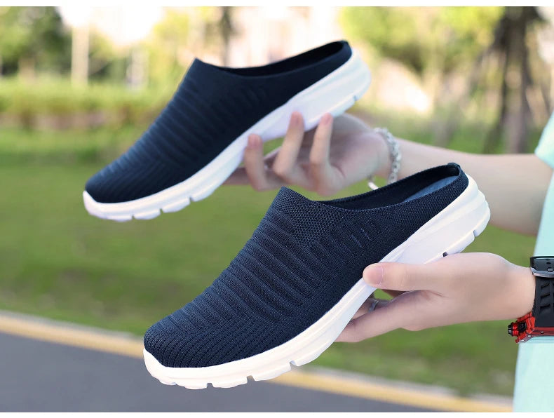 Men Slippers Summer Mesh Breathable Home Indoor Slippers Men Thick Bottom Slides Fashion Couple Walking Shoes Chanclas Hombre