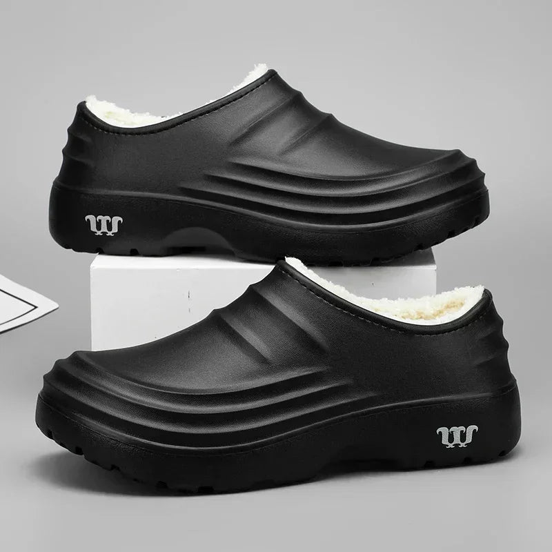 New Unisex Fashion Cotton Slippers Men Winter Warm Home Cotton Shoes Waterproof Garden Shoes Indoor Slip on Concise Shoes Woman
