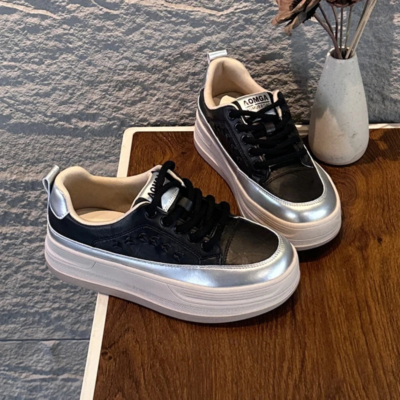 AIYUQI 2026 New Women's sneakers Shoes Flat Casual Women Skateboard Shoes Lace-Up Leopard Print female Dexterity Shoes