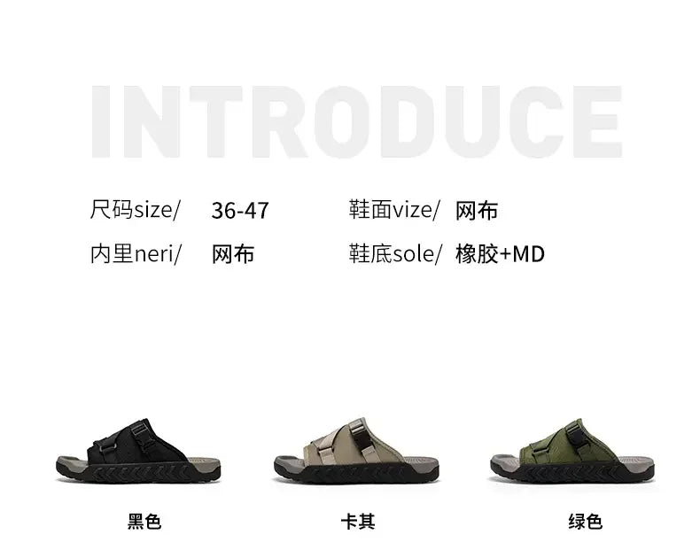 Men's Thick Soled Round Toe Fashionable Slippers Women's Comfortable Breathable Casual, Wear-resistant Sandals Summer Slippers