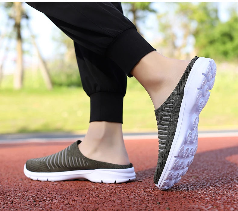 Men Slippers Summer Mesh Breathable Home Indoor Slippers Men Thick Bottom Slides Fashion Couple Walking Shoes Chanclas Hombre