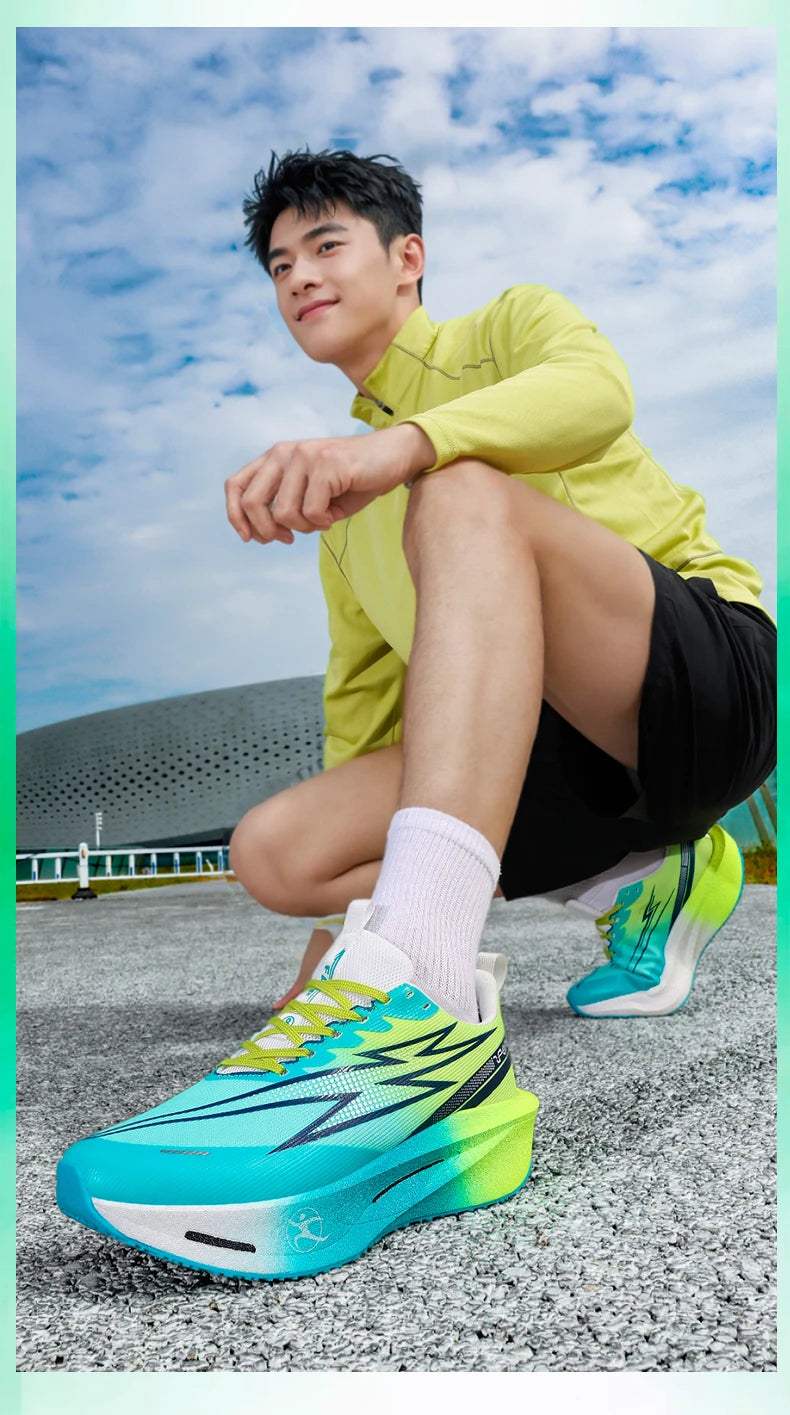 Running Shoes Marathon Carbon Board Air Cushion Men Sports Breathable Lightweight Women's Comfortable Athletic Nonskid Sneakers