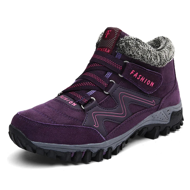 LUFUMA Leather Men Boots Winter with Fur 2022 Warm Snow Boots Men Winter Work Casual Shoes Sneakers High Top Rubber Ankle Boots