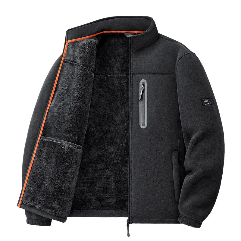 Men's Outdoor Fleece Jacket Autumn Winter Thickened Polar Fleece with Added Insulation New Season Warm Casual Coat
