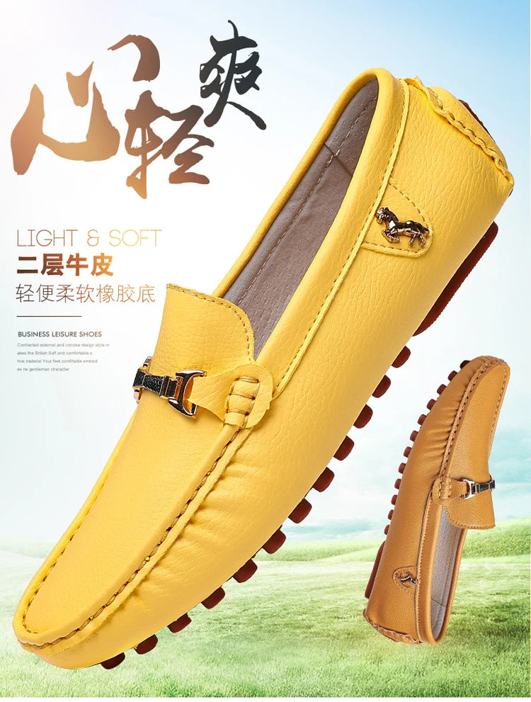 MAEDEF Men's Loafers 2024 Spring Autumn Fashion Shoes Men Classic Brand High Quality Leather Comfy Drive Shoes Boat Casual Shoes
