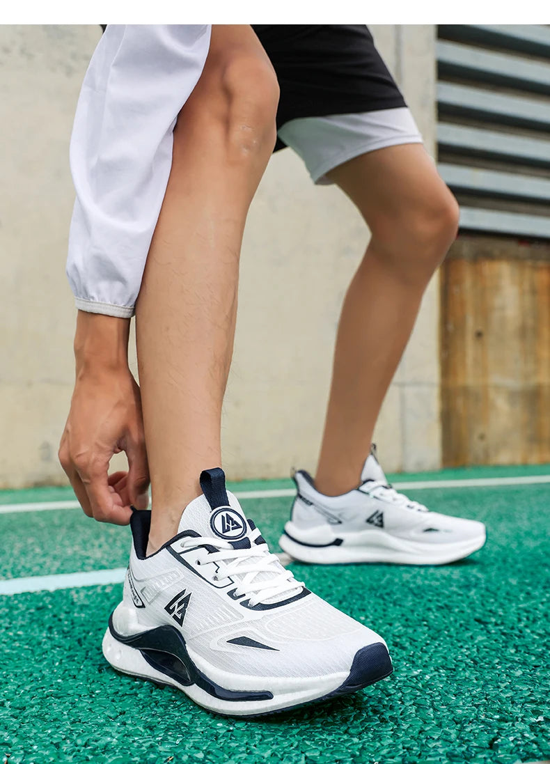 Lightweight Breathable Running Shoes Men Popcorn Shock Absorption Sneakers Flexible Anti Slip Outdoor Sports Shoes Summer Autumn