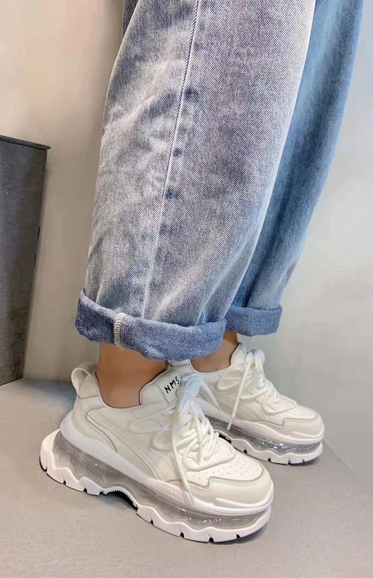 Shoes Women Sneakers Fashion Sole Design Light Color Summer Chunky Luxury Casual Sports Lace-up Basic Walking Shoes