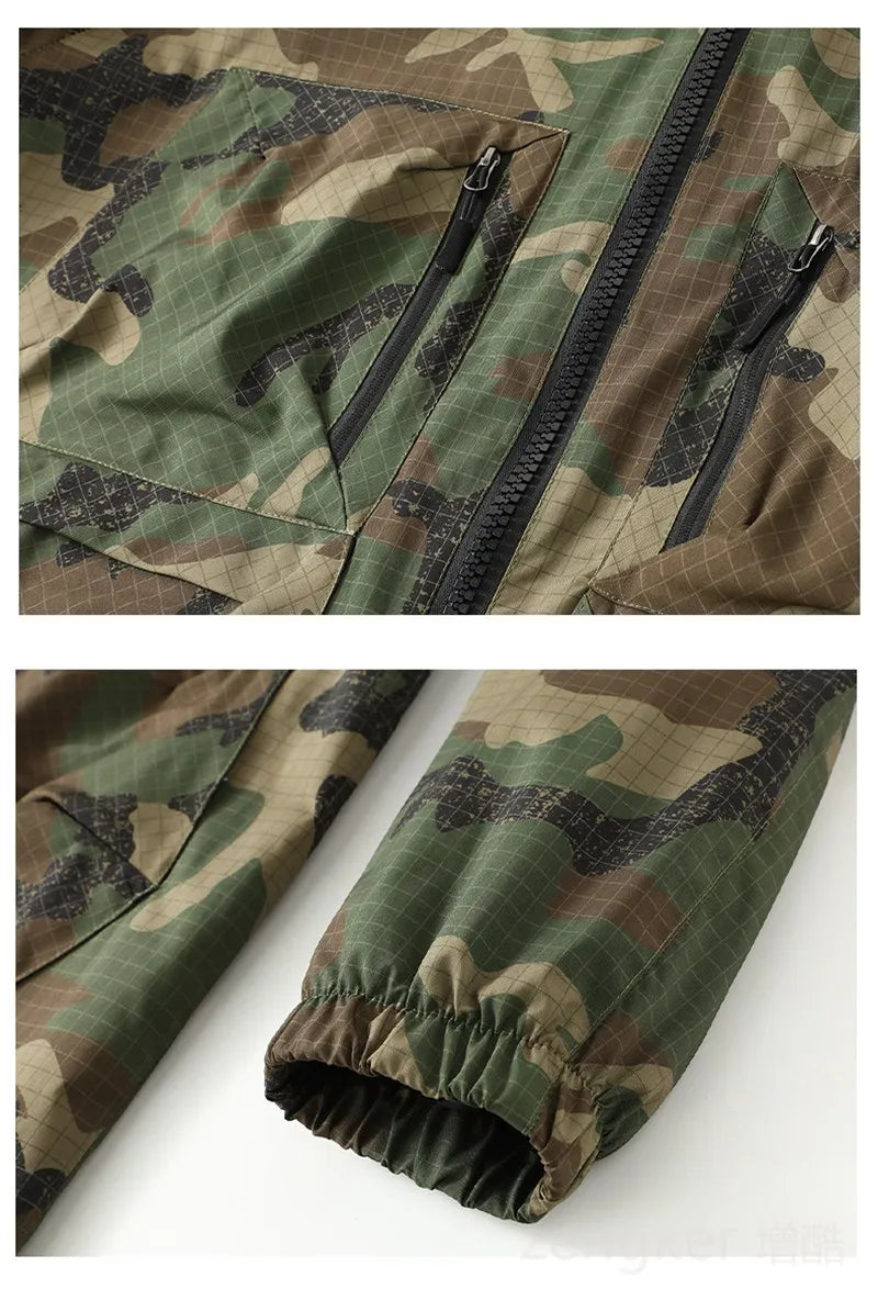 Extra large men's loose workwear windbreaker plus size trendy camouflage casual jacket assault coat 12XL 11XL 10XL men clothing