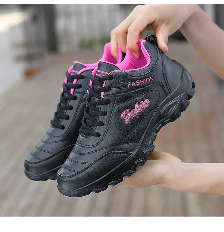 New 2025 Autumn Winter Sneakers Women Comfort Soft Sole Non Slip Casual Shoes for Women PU Waterproof Sport Shoes Zapatillas