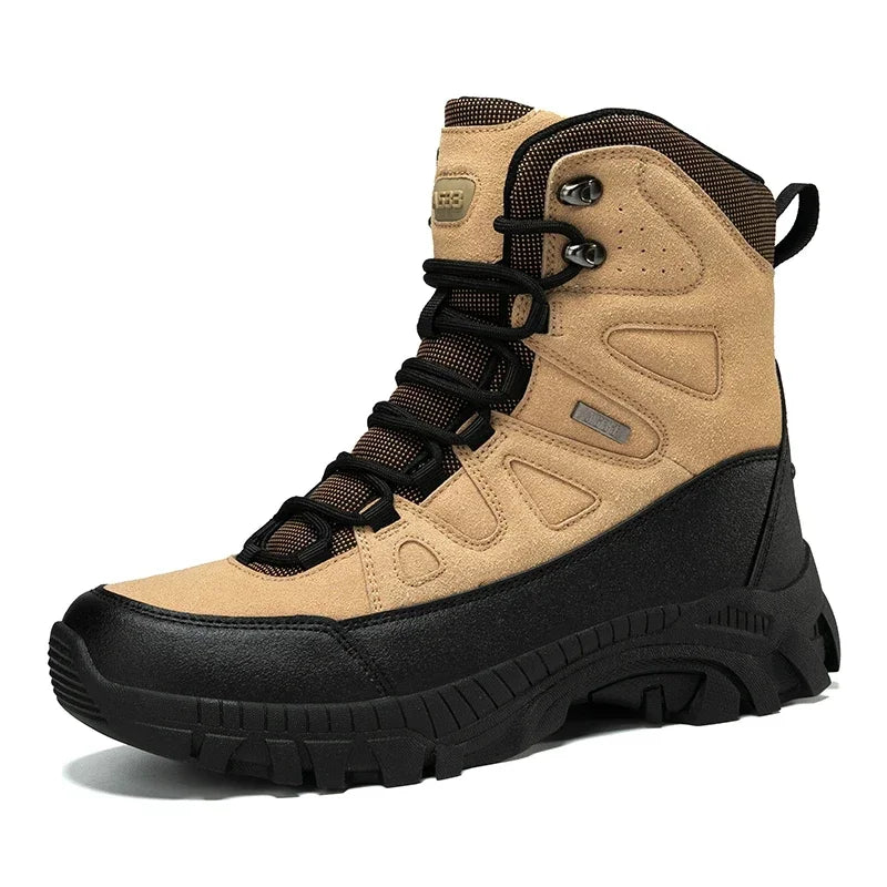 Men Tactical Boots Lace Up Military Army Boot Unisex Work Hiking Shoe Desert Waterproof Brand Climbing Shoe Male Ankle Size Plus