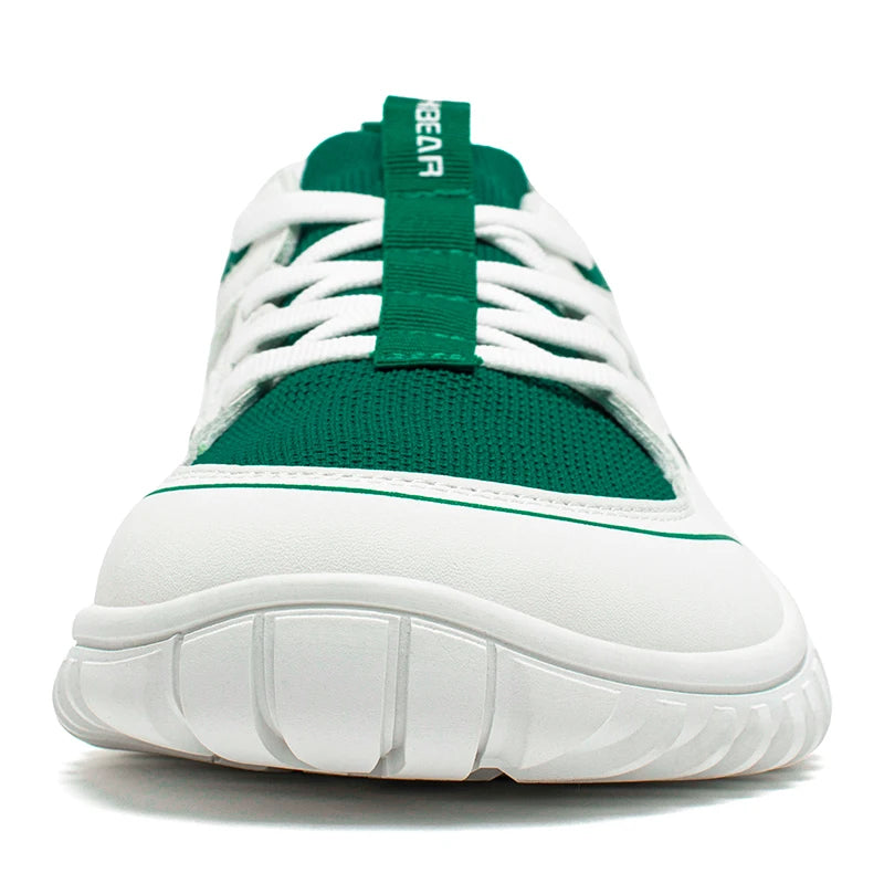 HOBIBEAR Wide Toe Running Sneakers Unisex Minimalist Mesh Breathable Shoes Artificial Leather Lace Up Walking Sneakers