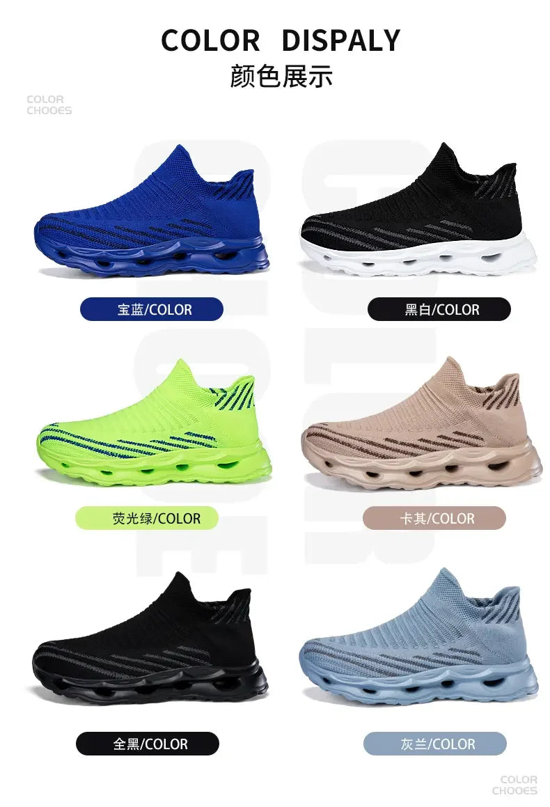 Hiking Shoes Men's Sports Running Black Running Shoes Breathable Mesh Women Lightweight Shock-absorbing Tennis Shoes Large Size