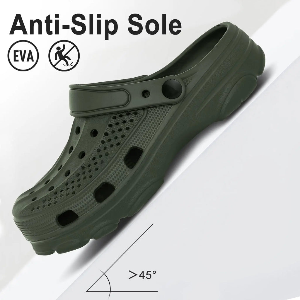 Comwarm Men Clogs Slippers Breathable Garden Sandals Non-Slip Comfort Beach Shoes Men Sandals Indoor Outdoor Casual Fishing Shoe