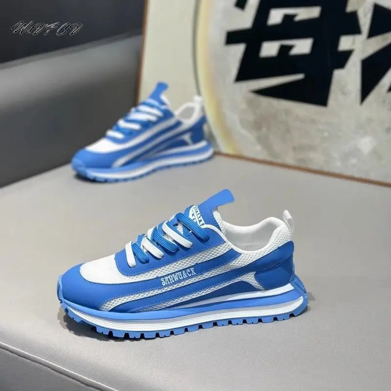 Chunky Sneaker Men Designer Retro Soft Sole Sport Shoes Fashion Casual Leather Fabric Breathable Height Increased Platform Shoes